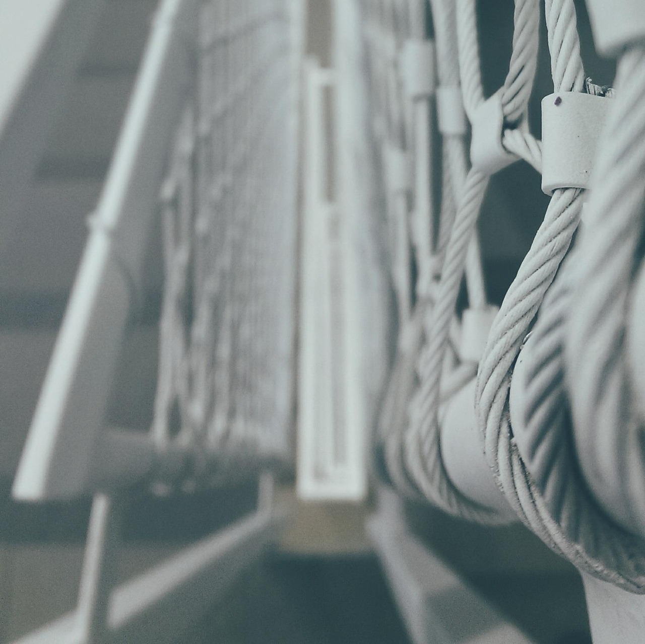 ropes, banister, bridge, fence, structure, metal, fixation, steel cable, gray bridge