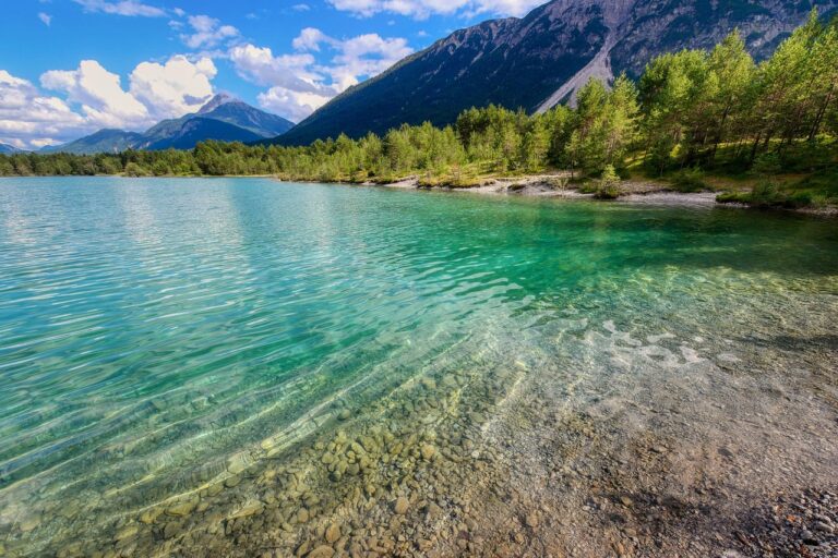 lake, turquoise, riverbank, mountain, austria, landscape, clear, nature, clean, water, basic