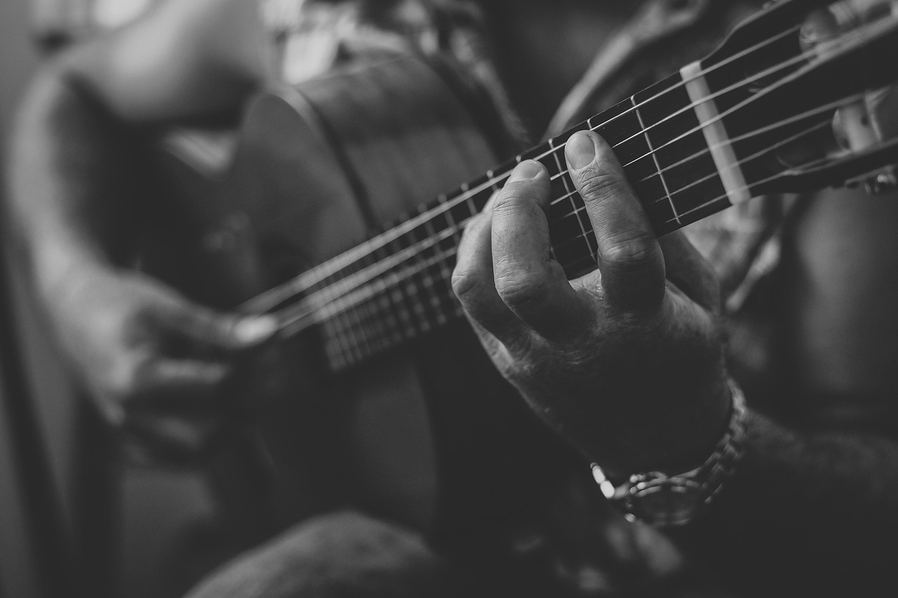guitar, musician, music, instrument, musical, guitarist, play, sound, musical instrument, acoustic, string instrument, performer, performance, song, playing, man, male, person, hand, closeup, black and white, guitar, guitar, guitar, guitar, guitar, music, music, song, song
