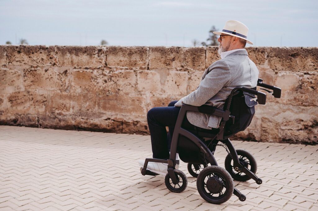 man, rollator, walker, support, aid, device, disability, disabled, fashion, health, healthcare, injured, medical, mobility, modern, rehabilitation, rollz, walking, wheelchair, wheels, elderly