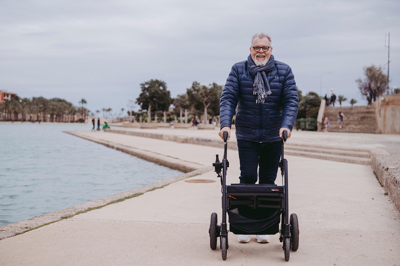 man, rollator, walker, support, aid, device, disability, disabled, fashion, health, healthcare, injured, medical, mobility, modern, rehabilitation, rollz, walking, wheelchair, wheels, elderly