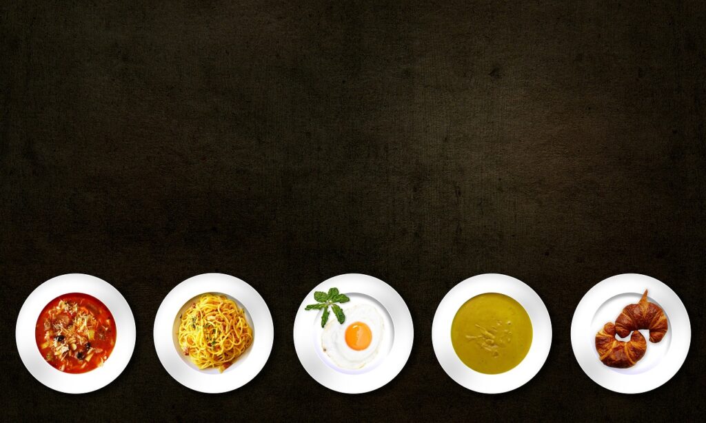 food, dishes, meals, cuisine, soup, pasta, egg, bread, croissant, tasty, delicious, plate, copy space, flat lay, food, food, food, food, food