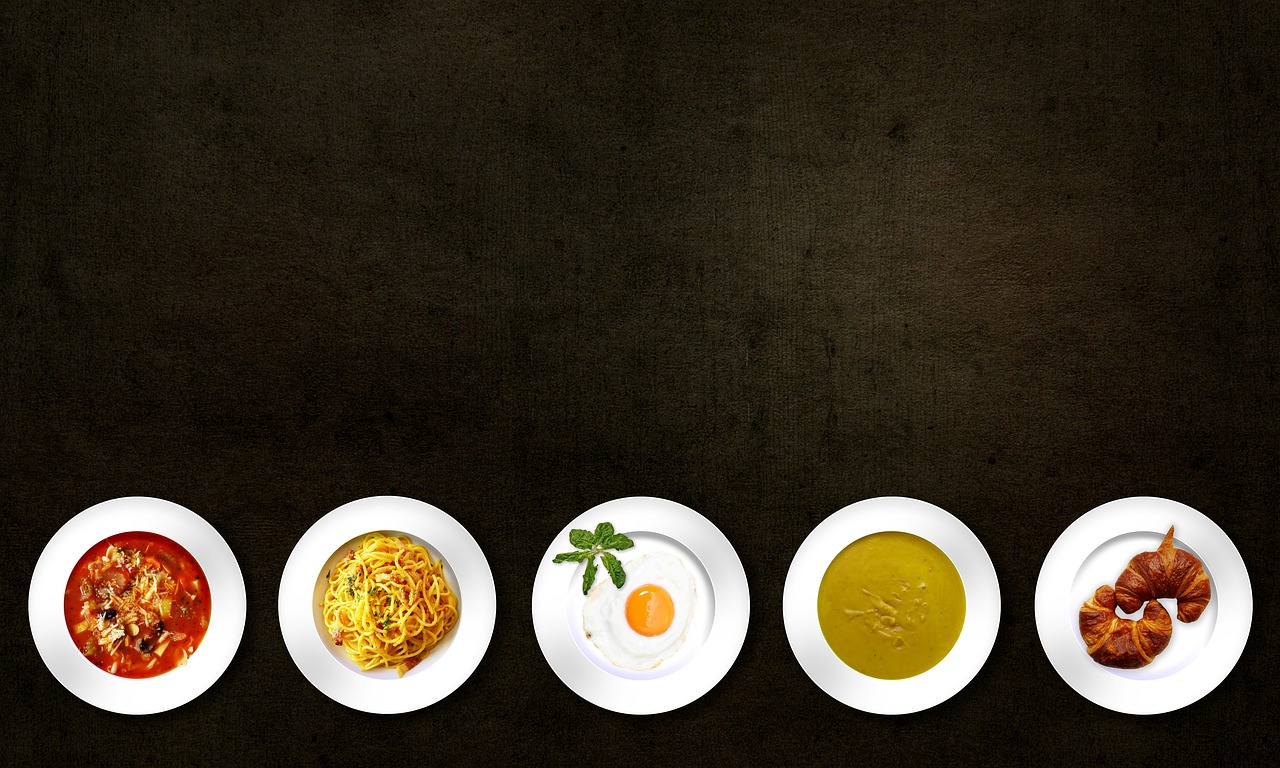 food, dishes, meals, cuisine, soup, pasta, egg, bread, croissant, tasty, delicious, plate, copy space, flat lay, food, food, food, food, food