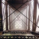 metal, bridge, architecture, steel, construction, old, industrial, under the bridge, haze, under tracks