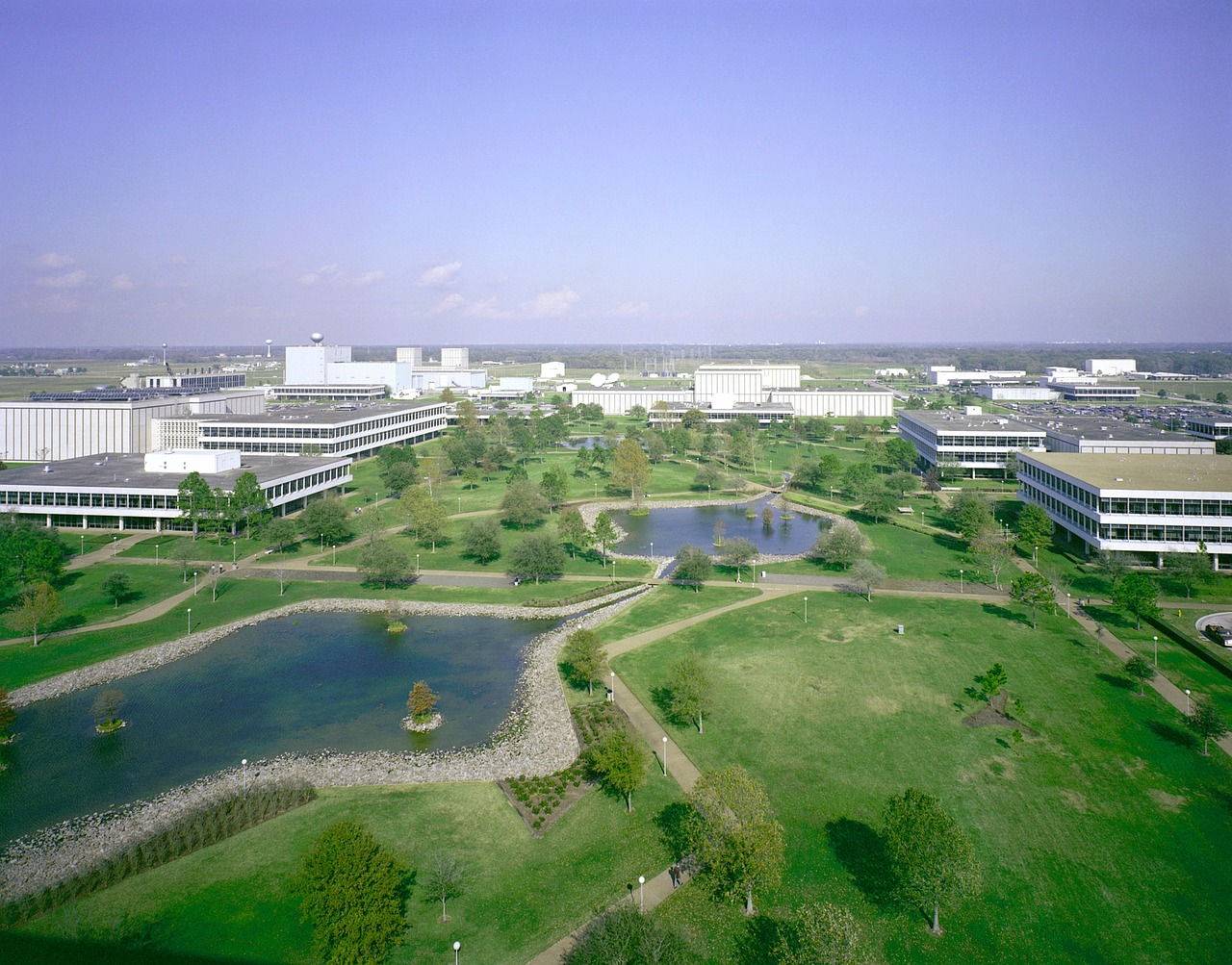 johnson space center, houston, texas, sky, clouds, landscape, grass, trees, buildings, structures, aeronautics, science, nature, outside, summer, spring, johnson space center, houston, houston, houston, houston, houston