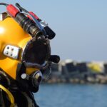 commercial diver, diving, helmet, nature, diver, commercial, ocean, colorful, gloves, underwater, construction, work, repair, safety, happy, working, saturation, decompression, professional, worker, blue happy, blue work, blue construction, blue safety