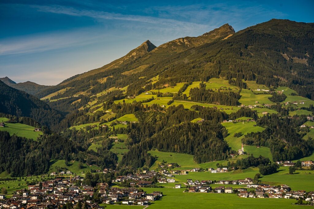 mountains, alpine, summit, sky, nature, clouds, austria, panorama, landscape, Hart im Zillertal, Tyrol, Austria