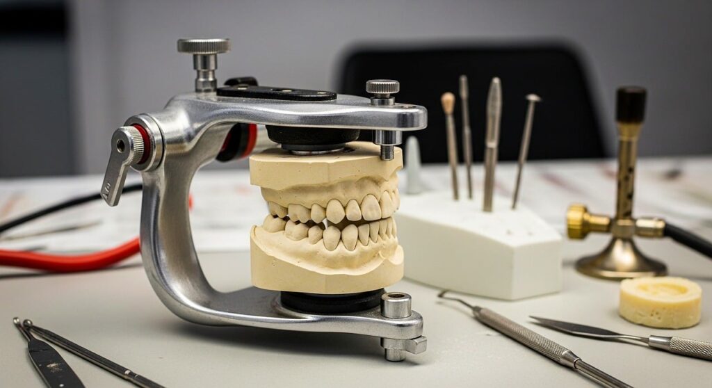 dental model, dental prosthesis, dental tools, dental laboratory, dental equipment, dental cast, dental anatomy, dental impressions, plastic model, dental work, dental technology, orthodontic devices, dental crowns, laboratory work, dental prosthetics, dental metallurgy, dental industry, prosthetic dental model, dental articulator