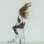 girl, white, young, phone, chair, candles, hair up, hair, cord, telephone cord