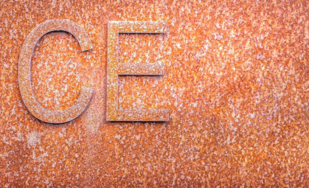 rust, rusty, metal, marking, ce, old, rusted, iron, background, structure, weathered, ornament, letter, brown, orange, embossed, indicator