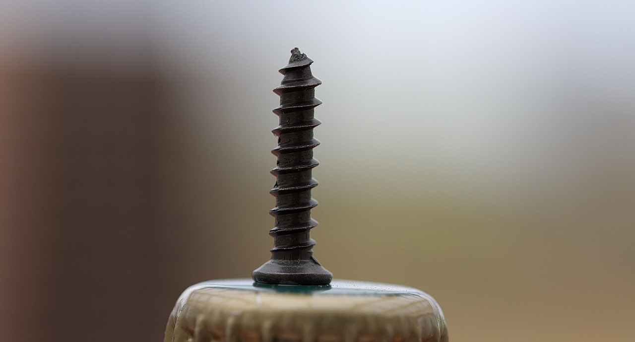 screw, thread, metal, steel, macro, closeup